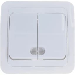 Выключатель 2-кл. СП Валери 10А IP20 с подсветкой бел. UNIVersal В0123