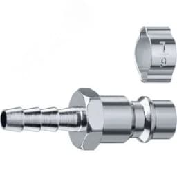 Переходник штуцер "елочка" 6 мм - рапид штуцер, с хомутом Профессионал