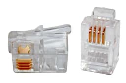 Разъем телефонный RJ-114P4C 3 3 микрод для телеф трубки Hyperline PLUG-4P4C-P-C2-100