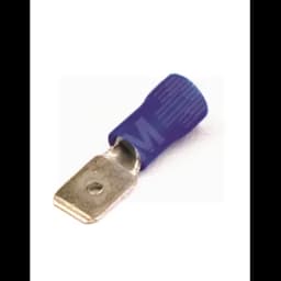 Наконечник плоский РпИп 2.5-7-0.8 синий QUADRO (100шт) с изолированным фланцем (вилка)