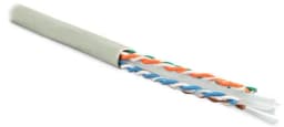 LAN U/UTP 4x2x23 AWG кат.6 серый (305 м) Hyperline (UUTP4-C6-S23-IN-PVC-GY-305) - Кабель витая пара, неэкранированная U/UTP, категория 6, 4 пары (23 AWG), одножильный (solid), с разделителем, PVC, –20°C – +75°C, серый