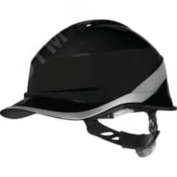 Каска защитная строительная DIAMOND VI WIND из ABC с вентиляцией цвет Черный