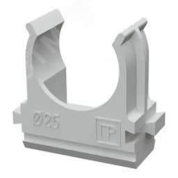 Крепеж-клипса для труб АБС-пластик д25 (10шт/500шт уп/кор) Промрукав