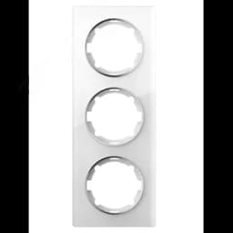 Рамка вертикальная стеклянная тройная, цвет белый 2234945 ССТ