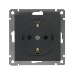 Розетка 1-м СП Афина 16А IP20 с заземл. механизм графит Universal A0028-Gr