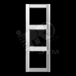 Рамка 3 поста с полем для надписи алюминий JUNG