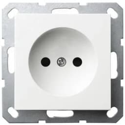 Розетка без заземления с защитными шторками 16A 250V~ 2P, цвет белый глянцевый