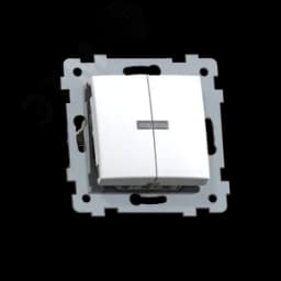 Мария Механизм выключателя двухклавишного скрытой установки со светоиндикацией С510-440, белый