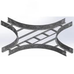 Крестообразный разветвитель для лестничного лотка НЛО 600х80х3000 радиус 600 мм, толщ. 1,5 мм, Сендзимир цинк