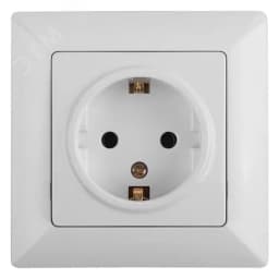 Розетка однофазная скрытого монтажа, в рамку с заземлением без шторок белый 16А 250В IP20 4-202-01 Intro Solo Б0053649 ЭРА
