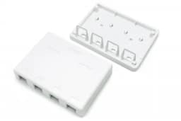 Корпус настенной розетки для установки 4-х вставок типа Keystone Jack Hyperline SBB3-4-WH