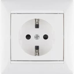 Розетка 1-м СП Valena 16А IP21 230/250В 2P+E с заземл. защ. шторки на винтах механизм бел. Leg 774421
