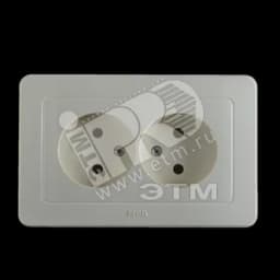 Розетка двойная скрытая со шторками слоновая кость