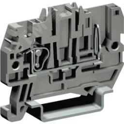 Клемма со штыревым контактом пружинная проходная серая 2.5кв.мм