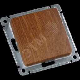 Выключатель одноклавишный, скрытой установки, в рамку, дуб