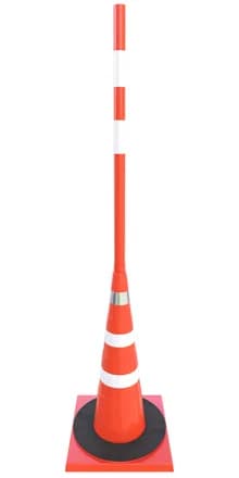 Конус дорожный - КС-3.8.0 -750 мм. мягкий, 3 светоотражающие полосы + утяжелитель, квадратное основание .(комплект 5 шт.)