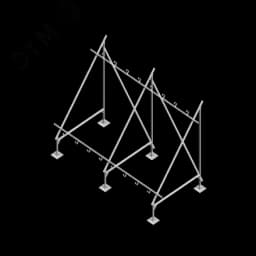 Опорная конструкция для установки нескольких солнечных панелей/коллекторов TECHNORAPTOR STEELFOOT КМ-профиль