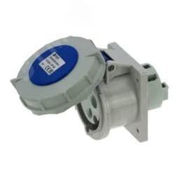 Розетка встраиваемая 32A/230V/1P+N+E/IP67, фланец 75x85
