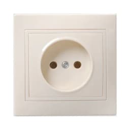 Розетка 1-м СП Кварта 10А IP20 без заземл. без защ. шторок крем. IEK ERK13-K33-10-DM