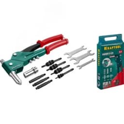 Комбинированный поворотный заклепочник 360 град. в кейсе, 3 вида заклёпок, Combo3-M6