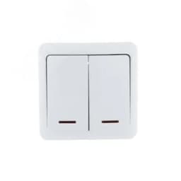 VIOLA Выключатель двойной с подсветкой белый (12шт/144шт) Lezard