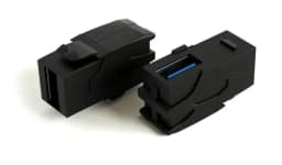Вставка формата Keystone Jack с проходным адаптером USB 3.0 (Type A) Hyperline KJ1-USB-VA3-BK (Черный)