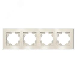 Афина рамка стеклянная четырехместная универсальная, слоновая кость (ivory) (еврослот)