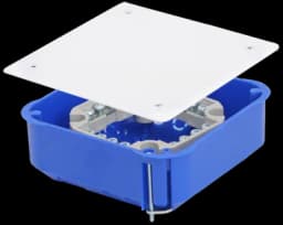 Коробка распаячная, для полых стен, с металлическими лапками клеммником и крышкой, 115x115x45 ПожТехКабель 020-024