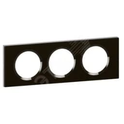Рамка, трехпостовая, черное стекло Legrand