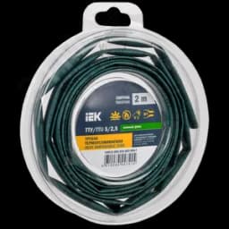 Трубка термоусадочная ТТУ нг-LS 5/2,5 зеленая (2м/упак) IEK