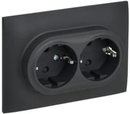 Розетка 2-м SKANDY 16А с заземл. защ. шторки в сборе SK-R07G графит IEK SK-R24-16-K53-F