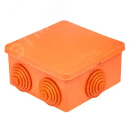 Коробка распределительная 70?70?40 6 муфт д26, IP54, открытой проводки, негорючая, ПВ-0, оранжевый