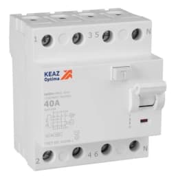 Выключатель дифференциального тока (УЗО) 4п 40А 30мА тип AC 4.5кА OptiDin DM63-4240 УХЛ4 КЭАЗ 343892