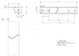 Горизонтальный опорный уголок длиной 575 мм Hyperline TGB3-575-ZN