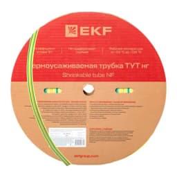 Термоусаживаемая трубка ТУТ нг 16/8 жел-зел рулон EKF PROxima