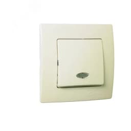 Lillium Natural Kare Выключатель с/у 1-кл.с подсв.кремовый 250В 32010021 Makel