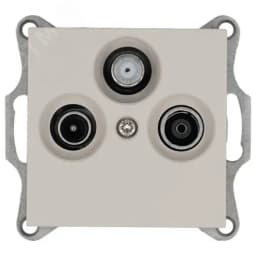 Розетка TV+FM+SAT9.5 мм оконечная с накладкой, цвет Тауп