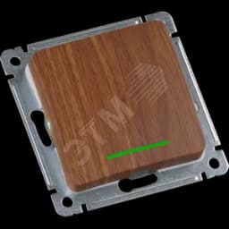 MASTER Переключатель одноклавишный с индикацией, скрытой установки, в рамку, дуб