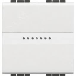 Livinglight. Переключатель аксиальный одноклавишный 10А 250В. Автоматические клеммы. 2 модуля. Цвет Белый