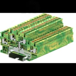 Клемма ТР 2-уровневая, земля, сечение 2,5 мм. кв., желто-зеленая