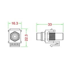 Вставка формата Keystone Jack с проходным адаптером RCA (желтый) Hyperline KJ1-RCA/YL-HG-WH