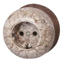 Розетка с заземлением Фаберже, керамика, цвет мрамор золото Бирони