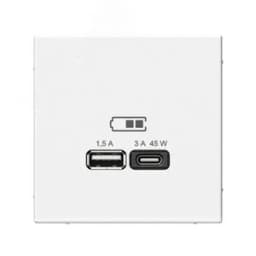 ARTGALLERY USB розетка A + тип-C 45Вт высокоскор.заряд. QC, PD, механизм, белый Systeme Electric