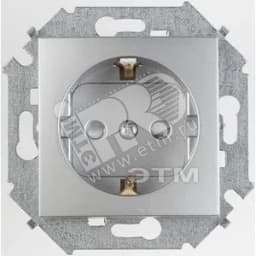 Розетка 2P+E Schuko, 16А, 250В, винтовой зажим, алюминий