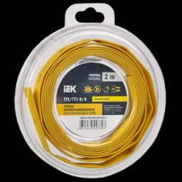Трубка термоусадочная ТТУ нг-LS 8/4 желтая (2м/упак) IEK