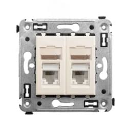 Avanti Розетка RJ-45 в стену, кат.6 двойная, "Ванильная дымка"