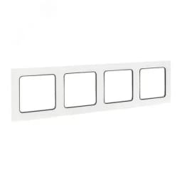 Стокгольм Рамка 4-местная белая с линией цвета черный EKF