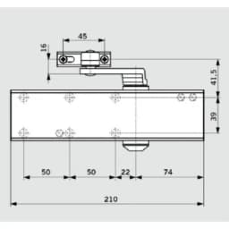 Доводчик дверной (вес двери 150 кг), черный, со стандартной рычажной тягой TS Profil EN2/3/4 BCA Dormakaba