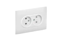 Розетка 2-м SKANDY 10А без заземл. без защ. шторок в сборе SK-R10W арктич. бел. IEK SK-R20-10-K01-F