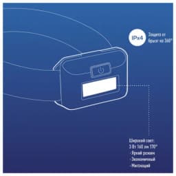 Фонарь светодиодный налобный компактный 3Вт COB КОСМОС KOC-H101-COB